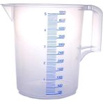 abnturk Büyük Boy 5 Litre Ölçek Kap Şeffaf Plastikten 100ML Taksimatlı Kırılmaz Sağlıklı Plastik Ölçek Kabı - 1 Adet