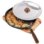 abnturk Döküm Granit Balık Tavası Kapaklı 2 Parça 36 cm - Renkli