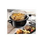 abnturk Emaye Cam Kapaklı Yanmaz Yapışmaz Çizilmez Ultra Lüks Kızartma Fritöz Tencere 24 Cm, brc195629012025