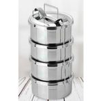 abnturk Isıtılabilir Çelik Sefer Tası 4 Litre Paslanmaz 5-6 Kişilk 4 Kap Sefertası Yemek Taşıma Kabı 17x22cm