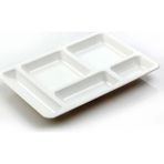 abnturk King Beyaz Termo Kırılmaz Plastik Tabldot Tabilot Tablot Tabağı (15 Adet) - 1 lt