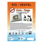 Abnturk Özel Üretim 10 Adet Vestel Vision-Targa Süpürge Toz Torbası %100 Toz Korumalı 3 Kat Elyaf