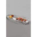 abnturk Santa Kayık Sunum Tabağı Küçük Çeşitli Sunumlar Yapabileceğiniz Şık Görünümlü Balık Sırtı Motif Kayık Cam Tabak 27X11 cm