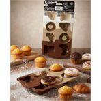 Abnturk Silikon Pasta ve Kek Kalıbı 10 x 10 cm Yapışmaz Özellikli Krem Renkli Muffin Kalıbı