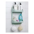 abnturk Su Yeşili Banyo Rafı 2 Katlı Askılı Şampuanlık 47X27 Boyu Paslanmaz Heryere Tek Kanca Pratik Montaj, gülsrn10143399900000