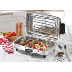 abnturk Taner Lüx Büyük Boy 37*23CM Elektrikli Izgara Alüminyum Gövde Kapaklı Mangal Barbekü 4şiş Kebap Ocak