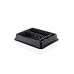 abnturk Ultra Lüks Kaliteli Büyük Boy Dalgalı Siyah Renk Şık Görünümlü Bulaşıklık Stand 42X50X9Cm, brc19030209225