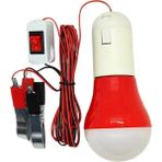 Abnturk Yüksek Kalite 5 Watt 12V Akü Mandallı LED Ampul 4 Metre Kablo Taşınabilir Aydınlatma - 10 - 20 W - Beyaz