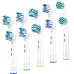 Abomet Oral B Braun Elektrikli Diş Fırçası ile Uyumlu Yedek Diş Fırçası Başlıkları, Oral b 7000/Pro 1000/9600/5000/3000/8000 için 10'lu Paket Profesyonel Hassas Fırça Başlıkları