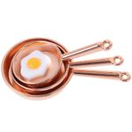 ABOOFAN 1 Takım Mutfak Süsleri Bebek Evi Mutfak Mobilyaları Gerçekçi Mini Tava Dollhouse Set Üstü Ocak Tencere Yumurta Kızartma Tavası Modeli Düz Tava Minyatür Çocuk Tencere Ve Tavalar Ütü