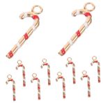 ABOOFAN 10 Parça Diy Alaşım Takı Aksesuarları Kc Altın Damla Yağ Çekicilik Noel Koltuk Değneği Kolye Kolye 10 Adet 1 Takım (resim Rengi) Asılı Şeker Kamışı Noel Kolye Takılar Mini