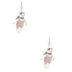 ABOOFAN 2 Adet Kuzu Süsü Hayvan Çanta Takı Peluş Hayvanlar Kolye Taklit Kürk Anahtarlık Peluş Alpaka Anahtarlık Hayvan Çanta Kolye Beyaz Peluş Bebekler Çocuk Yapay Süper Yumuşak Kısa Peluş