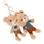 ABOOFAN 2 Adet Ördek Yavrusu Anahtarlık Ayı Anahtarlık Çanta Çanta Anahtarları Kawaii Kabarık Anahtarlık Araba Anahtarı Kolye Çanta Kolye Özlemek Kısa Peluş El Çantası Altın Toka