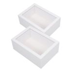 ABOOFAN 2pcs Ahşap Kutu Çerçeve Ahşap Derin Kutu Ekran Kılıfı Pencere Ile Kurutulmuş Çiçekler Için 3d Resim Çerçeve DIY Zanaat Düğün Anıları Fotoğrafları