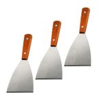 ABOOFAN 3 Parça Pişirme Barbekü Spatula Macun Kesici Spatulayı Parçalamak Pizza Spatulası Gözleme Yüzgeci ızgara Kazıyıcı Profesyonel Metal Spatula Teppanyaki Odun Biftek Spatula