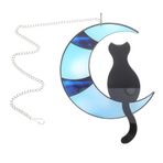 ABOOFAN Ay Kedi Kolye ev dekorasyon home decor Bahçe süslemesi dekoratif objeler hediyelik eşya oda pencere asılı süsleme hayvan asılı dekorlar eski el sanatları pleksiglas malzeme beyaz