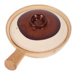 ABOOFAN güveç kazan pişmiş toprak çorba kasesi kapaklar kaynatma kil mutfak çorba kavanozu vintage servis tenceresi kapaklı çorba tenceresi indüksiyon potası gıda buhar bacası seramik Bej