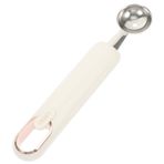 ABOOFAN kazma kaşığı kepçe mutfak için kavun kaşığı servis tabağı kahve kaşığı paslanmaz kavun topu üreticisi metal karpuz kaşığı meyve makinesi oyma bıçağı tatlı bisküvi beyaz