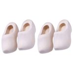 ABOOFAN Minyatür Bebek Ahşap Ayakkabılar 2 Çift Mini Parmak Ayakkabı Bitmemiş Ahşap Spor Ayakkabı 3 Cm Kendi Ayakkabılarınızı Yapın Boş Hollandalı Hollanda Ayakkabı DIY El Sanatları Için