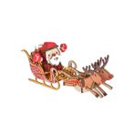 ABOOFAN Noel Raf Süslemeleri Noel Masa Heykelcik Dekoratif Noel Baba Kızağı Noel Kızak Heykeli Erken Gelişim Oyuncakları Noel Kızak Dekorasyon Ahşap 3 Boyutlu Bulmaca Ayarlamak