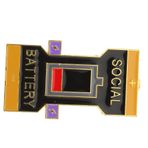 ABOOFAN Piller Güvenli Kilitleme Kapakları Pin Psikoloji Sembol Broş Rozeti Güzel Sembol Broş Kadınlar Için Broşlar Moda Pin Için Şapka Broş Pin Pil Malzeme Yaka Alaşım Kaymak