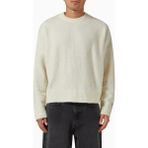 About Blank Mohair Blend Crewneck Lüks Dokulu Oversize Erkek Kazak - Beyaz - XL