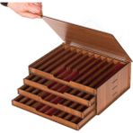 About The Perfect 4 Katlı Ahşap Takı Kutusu, 40 Bölmeli, Koleksiyonluk ve Hediyelik Tasarım - Yeşil