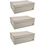 AboutThePerfect 3'lü Çok Amaçlı Baza Kutu Hurç Organizer Çeyiz Kutusu, Şık ve Kullanışlı Depolama 50x40x19 Cm.