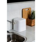 AboutThePerfect Beyaz 4L Kapaklı İç Kovalı Çöp Kovası, Saplı, Kilitli, Tezgah Üstü, Pratik Kullanım