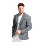 Abrines Erkek Siyah-Gri Pamuklu Likralı Esneyen Kumaşlı Slim Fit Spor Blazer Ceket Siyah-Gri 64