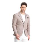 Abrines Erkek Sütlü Kahverengi Pamuklu Likralı Esneyen Kumaşlı Slim Fit Spor Blazer Ceket Sütlü Kahverengi 50