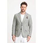 Abrines Erkek Yeşil Pamuklu Likralı Esneyen Kumaşlı Slim Fit Spor Blazer Ceket Yeşil 62