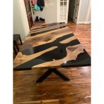 Abronya 90x190 cm Epoksi Siyah Yemek Masası