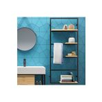 Abronya Banyo Duvara Monte Raf Ahşaplı Açık Banyo Dolabı