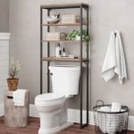 Abronya Klozet Üstü Raf Siyah Renk Banyo Dolabı