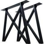 Abronya Masa Ayağı Metal Dekoratif Meta Masa Ayakları 55X70 cm Siyah Renk 1'li