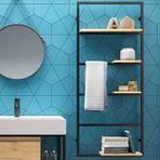 Abronya Metal Ahşaplı Raflı Banyo Dolabı