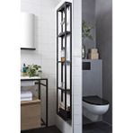 Abronya Metal Banyo Duvar Rafı Ahşaplı Banyo Rafı