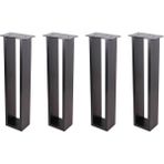 Abronya Metal Dikdörtgen Sehpa Ayağı 4lü Set Siyah Renk