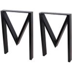Abronya Metal Masa Ayağı Profil Tasarım Metal Masa Ayakları 1 Takım Siyah Renk