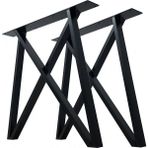 Abronya Metal Masa Ayağı Yemek Masası Çalışma Masası Ahşap Masa Ayağı 55X75 cm Siyah Renk 1 Takım