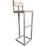 Abronya Metal Yüksek Tabure Sırtlı Metal Bar Tipi Sandalye Ahşap Istemiyorum
