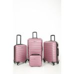 Abs Kabin Orta Büyük Ve Makyaj Boy 4'lü Travel Valiz Bavul Seti - Pembe