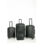 Abs Kabin Orta Büyük Ve Makyaj Boy 4'lü Travel Valiz Bavul Seti - Siyah