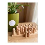 Absera Wood Boyasız Peg Bebek Bir Adet (EĞİTİCİ OYUNCAK, MONTESSORİ MATERYAL, KENDİN YAP SETİ, OKUL ÖNCESİ)