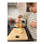 Absera Wood Güvenli Ahşap Kesme Tahtası ve Bıçağı (Montessori Eğitim Materyali, Doğrama Seti)