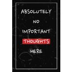 Absolutely No Important Thoughts Here: A Journal for Creative Minds: A Sarcastic, Funny and Elegant Blank Notebook for Notes, Ideas, Plans, and ... for School, Journaling, and Everyday Ideas