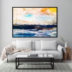 Abstract Landscape Yağlı Boya Dokulu Tablo 100X150 Gümüş Çerçeveli