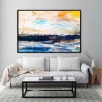 Abstract Landscape Yağlı Boya Dokulu Tablo 90X120 Gümüş Çerçeveli