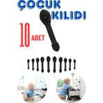 Abuy 10 Adet Siyah Bebek Çocuk Güvenlik Dolap ve Çekmece Kilidi